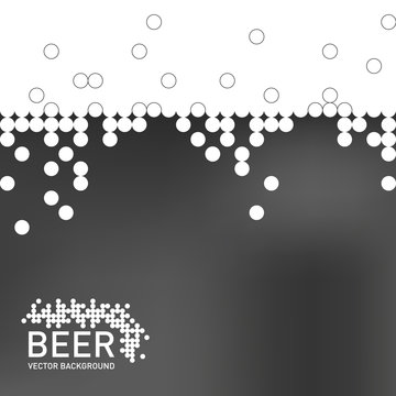 Beer foam background, stylized bubble. Vector