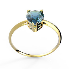 Wedding ring wiith diamond. 3D illustration