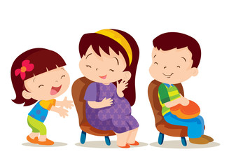 cute girl  give place for sit