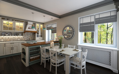 Mediterranean Kitchen In Small Apartment