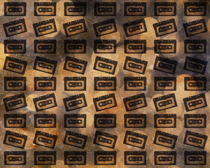 a lot old audio cassettes