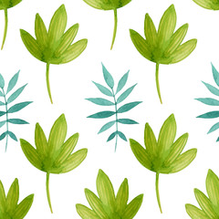 Fototapeta premium Watercolor floral seamless pattern. 