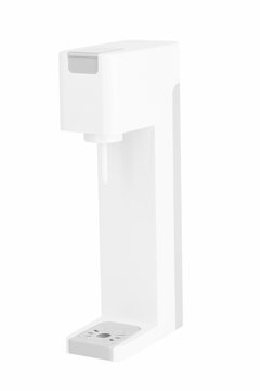 Soda sifon or Seltzer bottle. Side view. Isolated on white background.