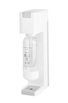 Soda sifon or Seltzer bottle. Side view. Isolated on white background.