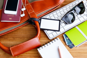 Travel planning with blank bag tag