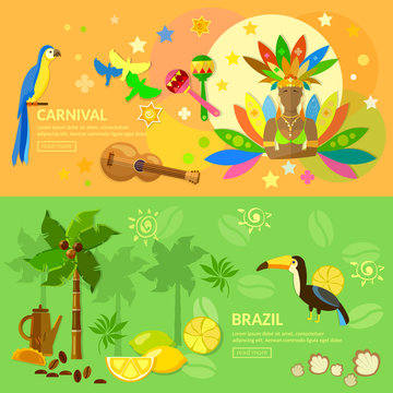 Brazil banners Carnival jungle