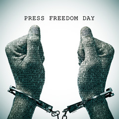 handcuffed man and text press freedom day © nito