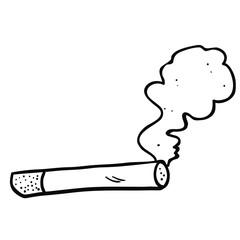 black and white cartoon smoking cigarette