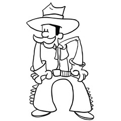 black and white cowboy