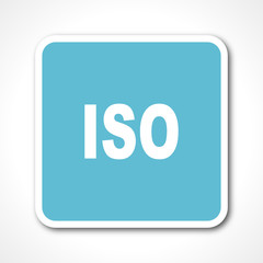 blue flat design iso vector icon
