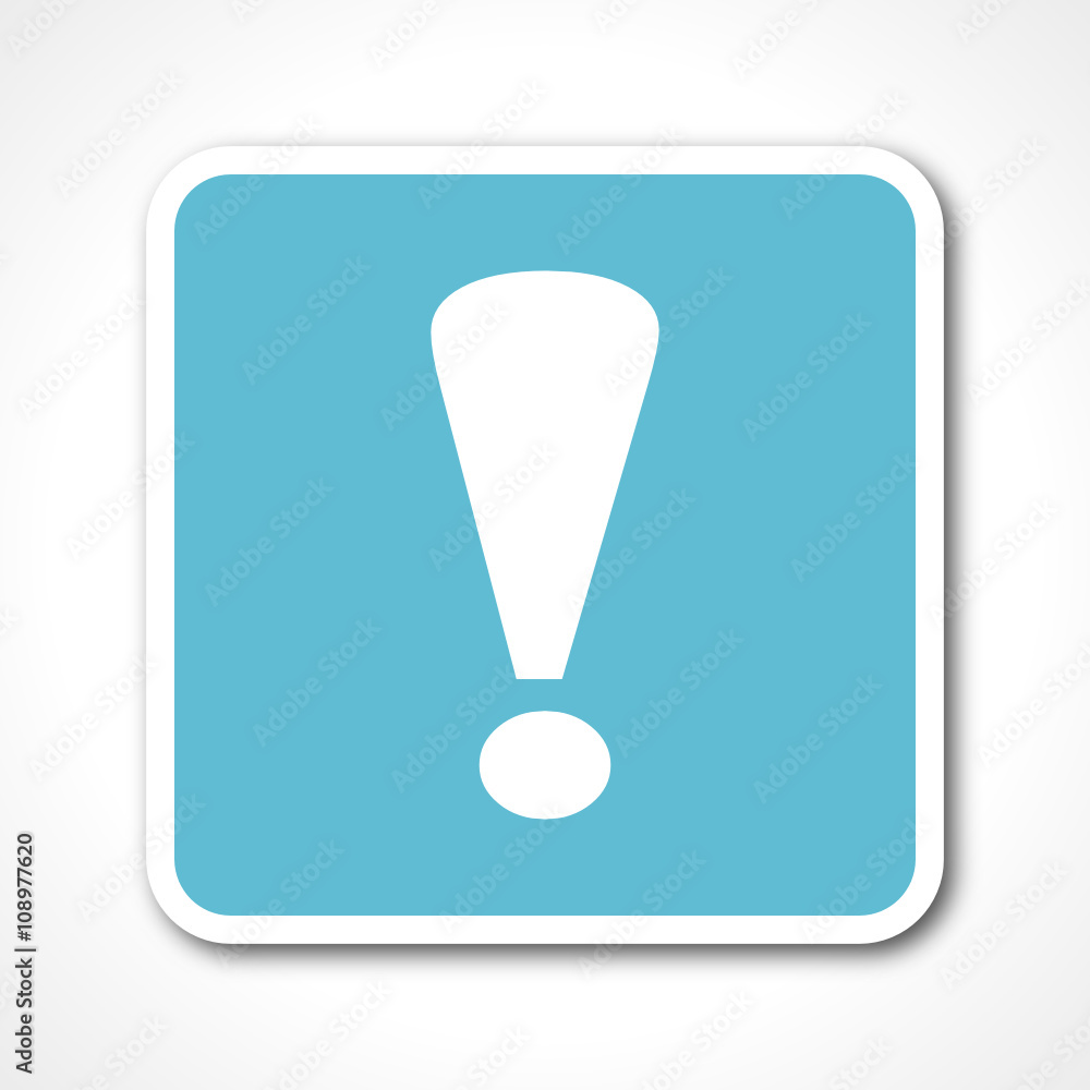 Poster flat design warning blue square web vector icon