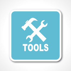 Obraz premium flat design tools blue square web vector icon