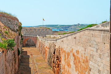 Fototapeta na wymiar Minorca, isole Baleari, Spagna: la fortezza de La Mola, fortaleza de La Mola, l'11 luglio 2013