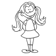 black and white girl standing