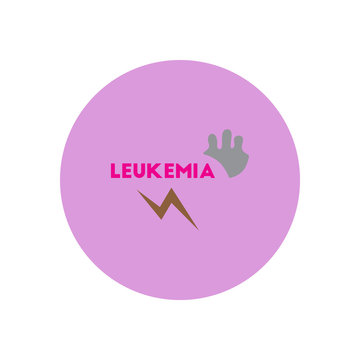 Vector icon  on  circle various symptoms of leukemia on bodies