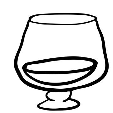recommend clip art: black and white glass of cognac