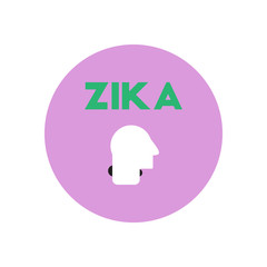 Vector icon  on  circle various symptoms of Zika on the human