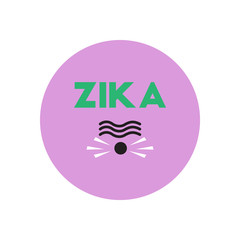 Vector icon  on  circle various symptoms of Zika on the human