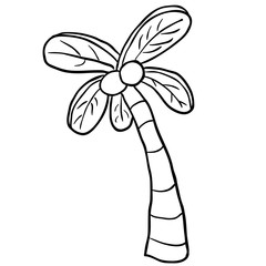 black and white palm tree