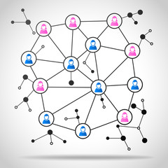 Abstract illustration with complex business network