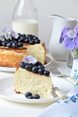 Homemade Cheesecake with blueberries