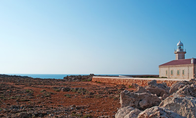 Minorca, Isole Baleari, Spagna: il faro di Punta Nati il 12 luglio 2013