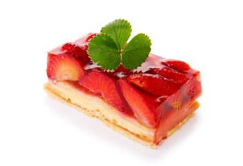Dessert - strawberry pie isolated.