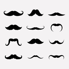 Mustache vector set 