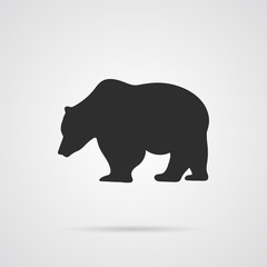 Vector Gray Silhouette of Bear