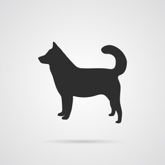 Vector Gray Silhouette of Dog