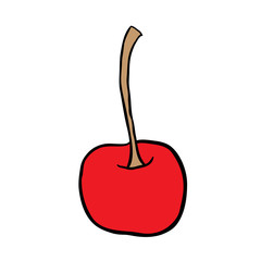 freehand drawn cartoon cherry
