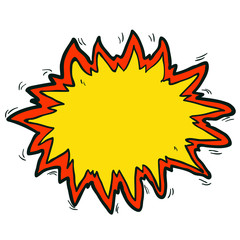 freehand drawn cartoon explosion sign