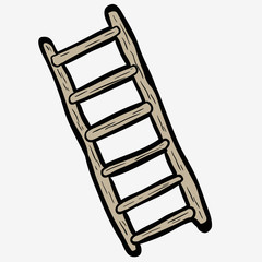 freehand drawn cartoon ladder