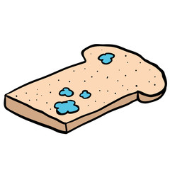 freehand drawn cartoon mouldy bread