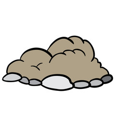 freehand drawn cartoon pile of dirt