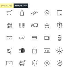 Vector set marketing line icons