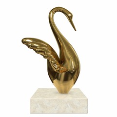 Sculpture Swan. 3d illustration