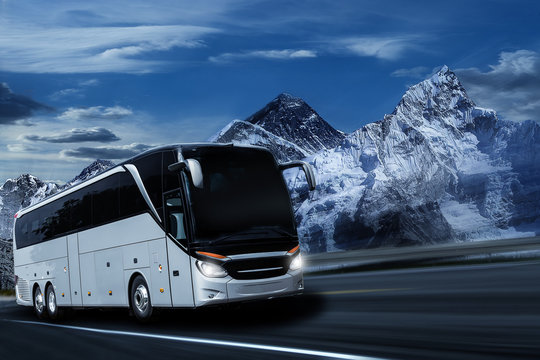 Bus in the mountains