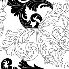 Vintage floral ornamental seamless pattern. Vector.
