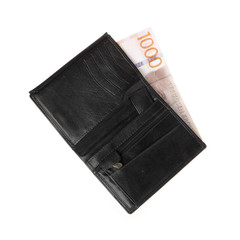 Plånbok med 1000 svenska kronor