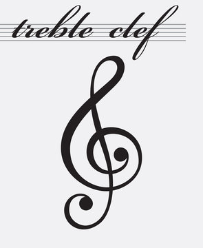 monochrome icon of treble clef 