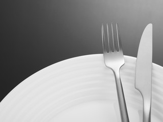 Silverware and plate