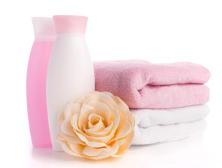 Obraz na płótnie Canvas isolated pink accessory for spa or sauna