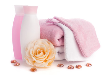 Obraz na płótnie Canvas isolated pink accessory for spa or sauna