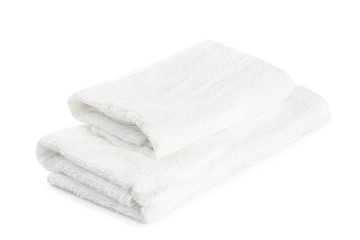 stack of white towels isolated