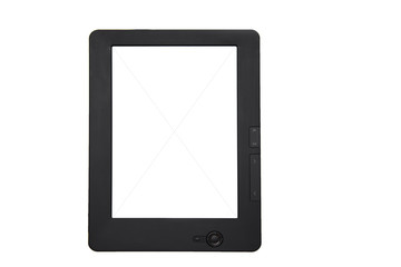 Portable e-book reader isolated on white background