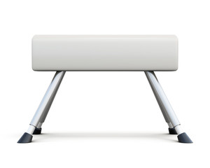 Pommel horse isolated on white background. Side view. 3d rendering. © 3dmavr