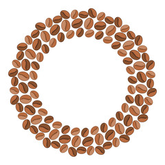 Round wide frame made of coffee beans.