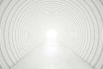 Abstract white tunnel - obrazy, fototapety, plakaty