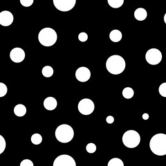 Polka dot white seamless pattern. Fashion graphic background design. Modern stylish abstract monochrome texture. Template for prints, textiles, wrapping, wallpaper, website etc VECTOR illustration